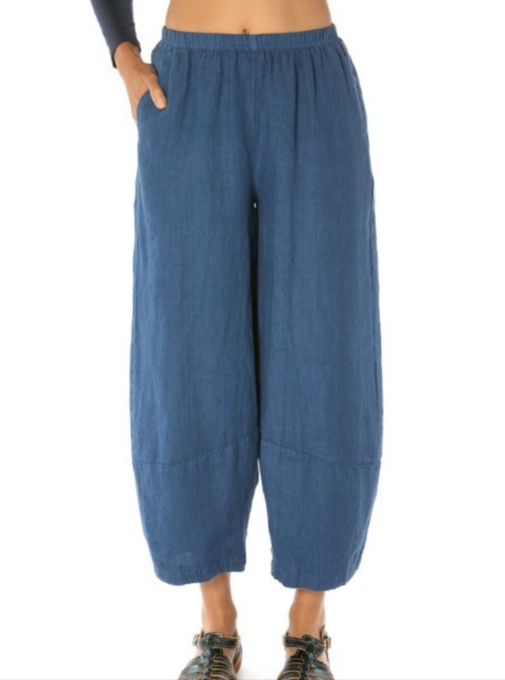 OFFER! Eleven Stitch Design Linen Barrel Pants